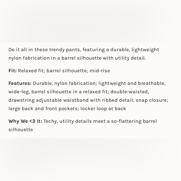 NWOT FP Movement Fresh Start Barrel Pants - Picture 3 of 3